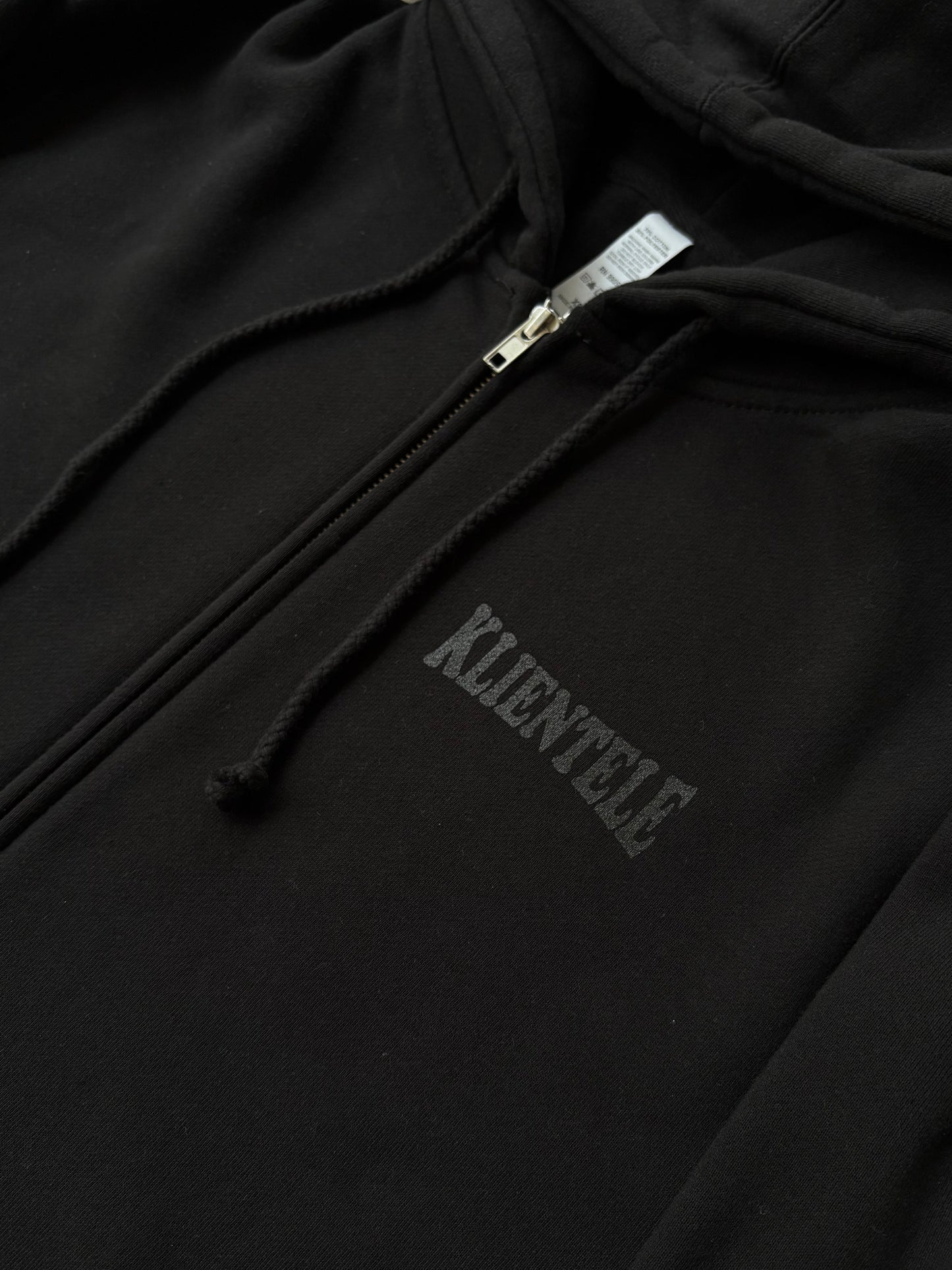 Smiley Rhinestone Zip Up (Triple Black)