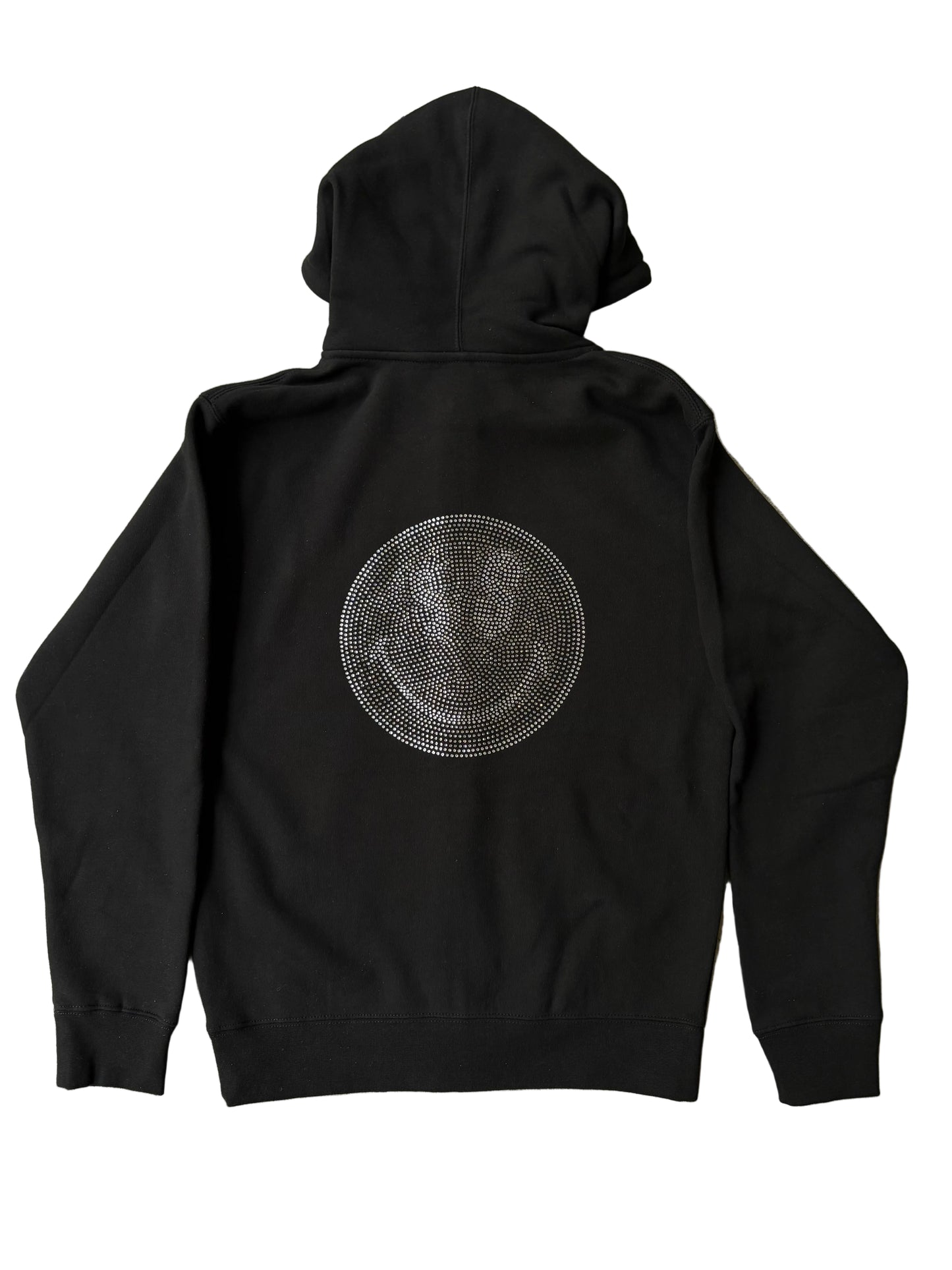 Smiley Rhinestone Zip Up (Triple Black)