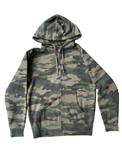 Smiley Rhinestone Zip Up (Camo)